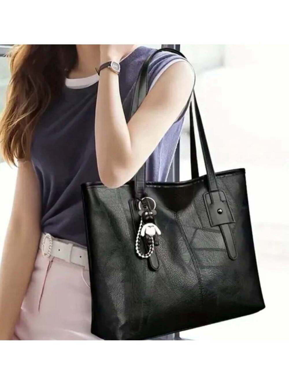 New -Chic -Vintage Inspired Crackle Design Faux Leather Shoulder Bag /Tote
